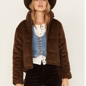 Cleo and Wolf Brown Corduroy puffer jacket